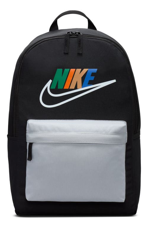 Shop Nike Kids' Heritage Core Backpack In Black/wolf Grey/white