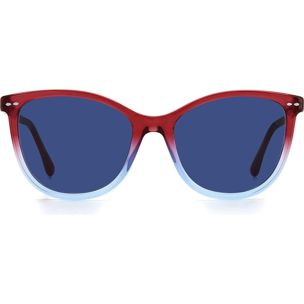 Shop Isabel Marant Gradient Round Sunglasses In Red/blue