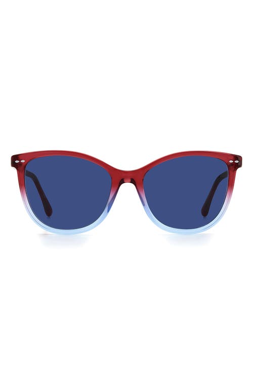 Shop Isabel Marant Gradient Round Sunglasses In Red/blue