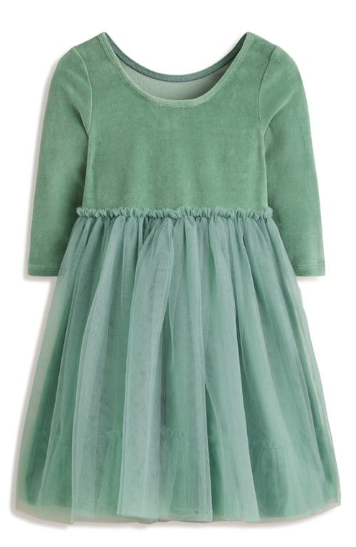 Shop Mini Boden Kids' Velvet & Tulle Appliqué Party Dress In Eucalyptus Robins