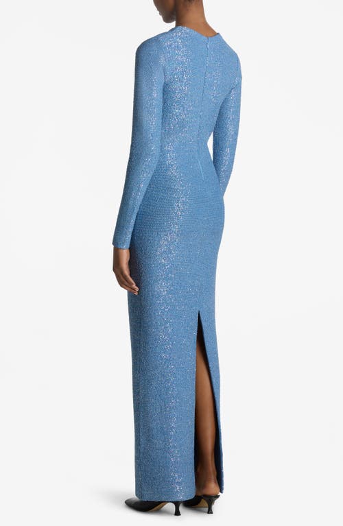 ST JOHN ST. JOHN COLLECTION SEQUIN LONG SLEEVE KNIT GOWN