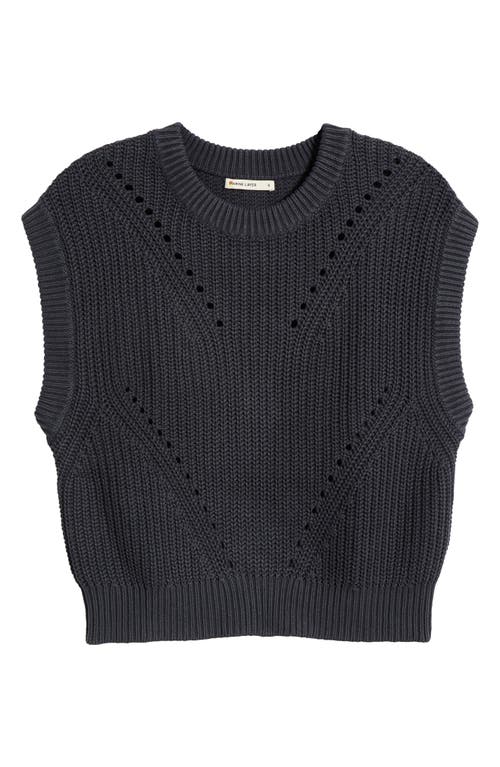 Marine Layer Devon Cotton Sweater Vest In Black