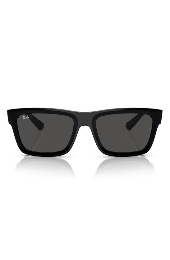 Shop Ray Ban Ray-ban Warren 57mm Rectangular Sunglasses In Dark Grey