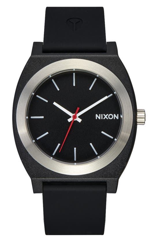 Nixon Time Teller Opp Silicone Strap Watch, 39.5mm In Black