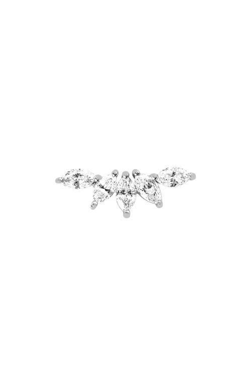 EF Collection Marquise Diamond Fan Stud Earrings in 14K White Gold at Nordstrom