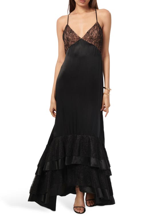 Shop Cami Nyc Seville Lace & Silk Charmeuse Maxi Dress In Black