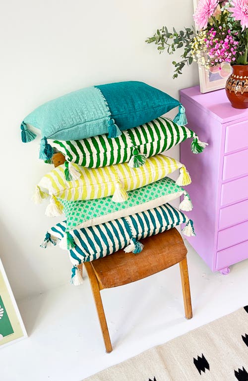 ARCHIVE NEW YORK ARCHIVE NEW YORK ANTIGUA CLASSIC STRIPED HANDWOVEN COTTON THROW PILLOW