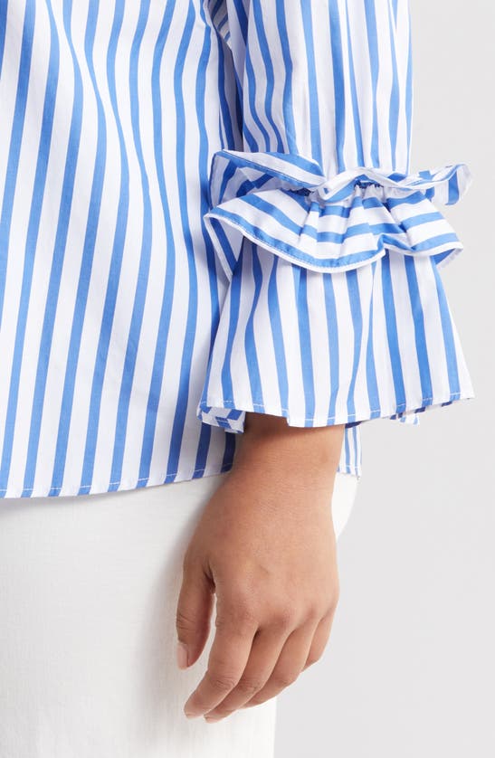 Shop Harshman Selina Button-up Shirt In Indigo Stripes