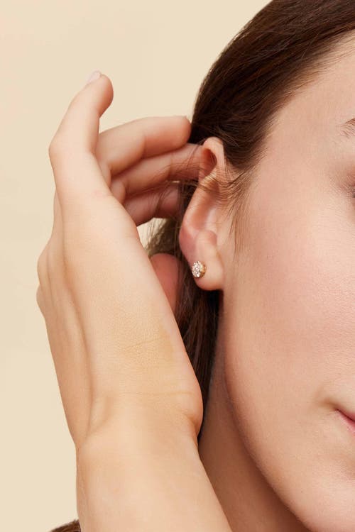 Oradina 14k Gold Illusion Small Diamond Studs In White Gold - Diamonds