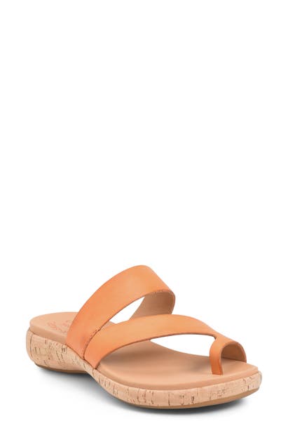 Kork easer Kork ease Elaver Slide Sandal In Orange Leather ModeSens