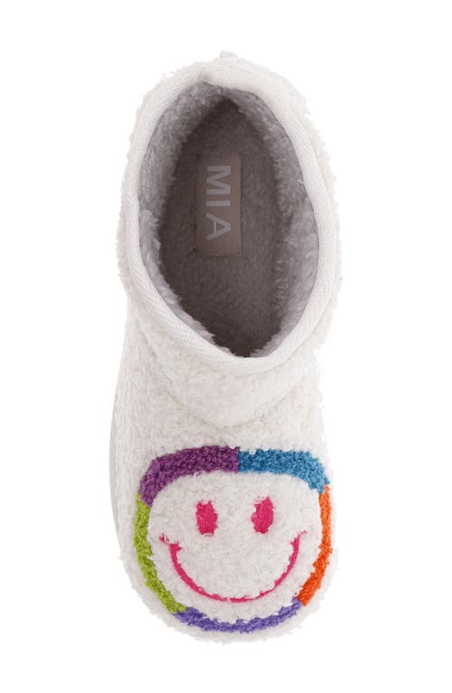 Mia Chill Smiley Genuine Shearling Bootie Slipper In Colorful Smiley