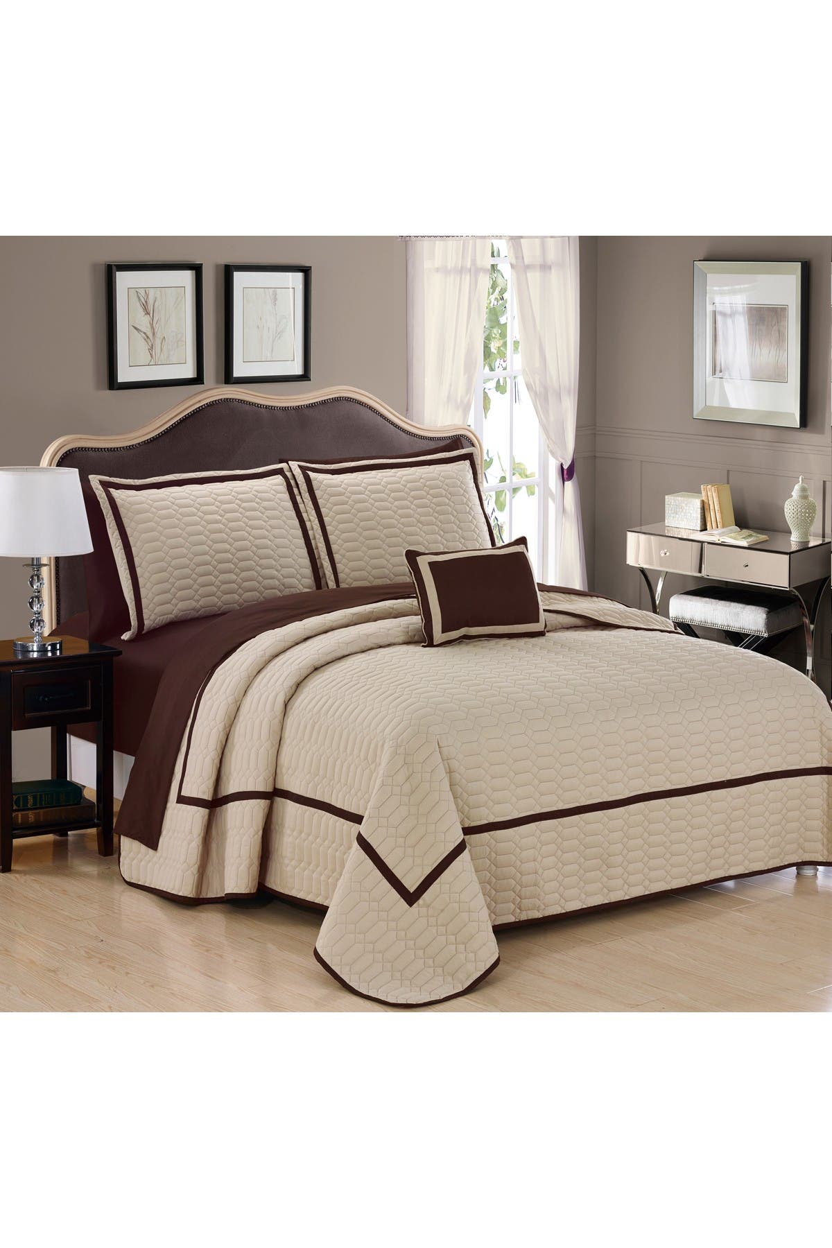 Chic Home Bedding King Neal Hotel Collection Embroidered Bed In A Bag In Beige