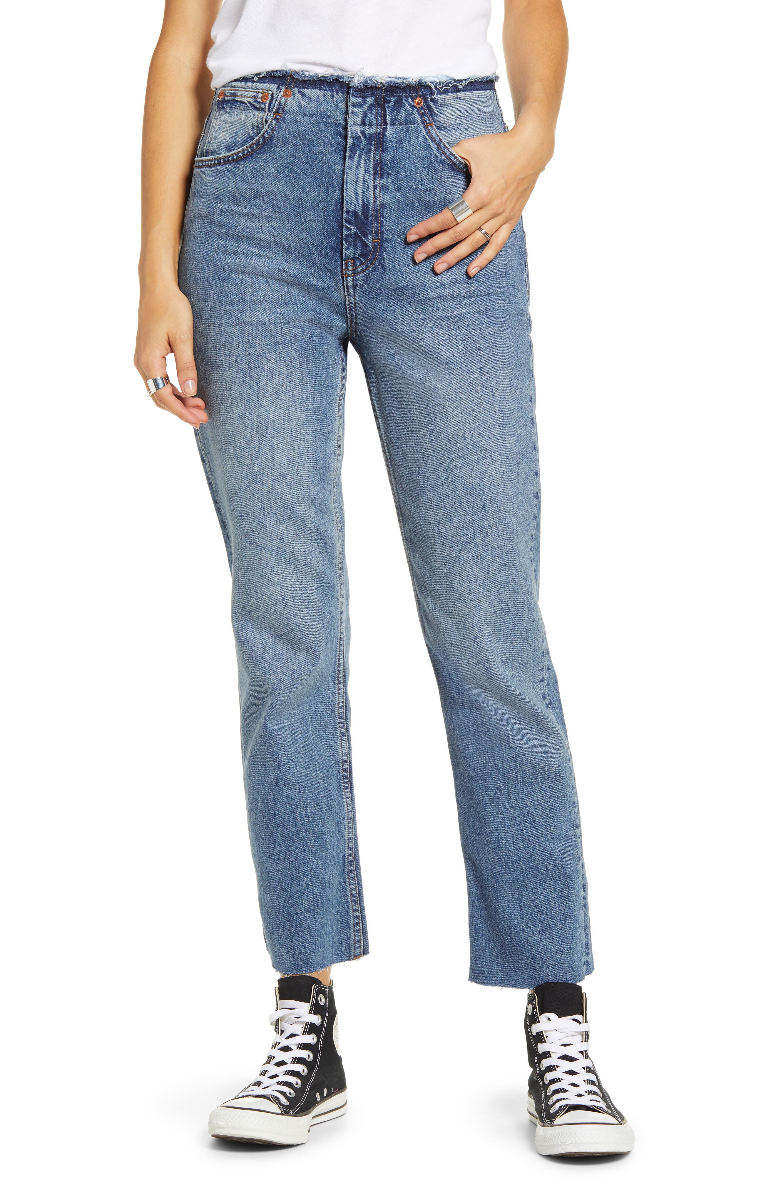 raw waist jeans