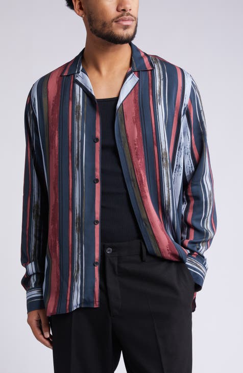 Soft Stripe Long Sleeve Button-Up Shirt