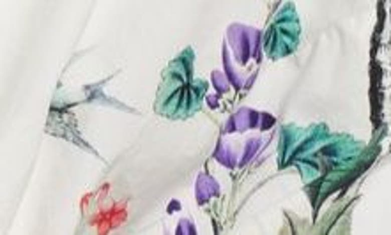 Shop Camilla Plumes & Parterres Print Tie Front Cotton Poplin Crop Shirt In Plumes And Parterres