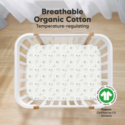 Keababies Soothe Fitted Mini Crib Sheet In Keasafari