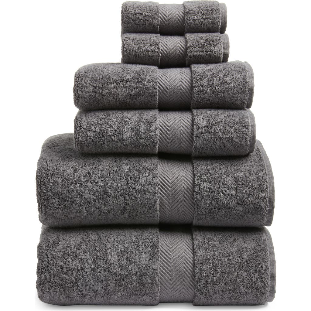 Nordstrom Organic Hydrocotton 6-piece Towel Set $144 Value In Grey Onyx