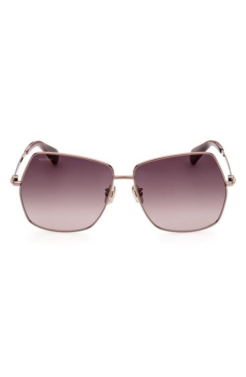 Max Mara 61mm Geometric Sunglasses in Bronze Brown Crystal Pink at Nordstrom