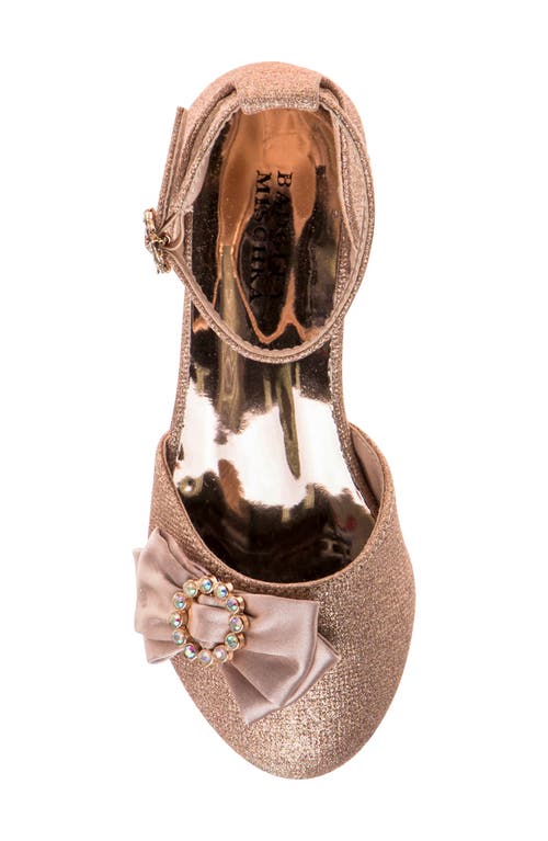 Shop Badgley Mischka Collection Kids' Crystal Bow Pump In Rose/gold