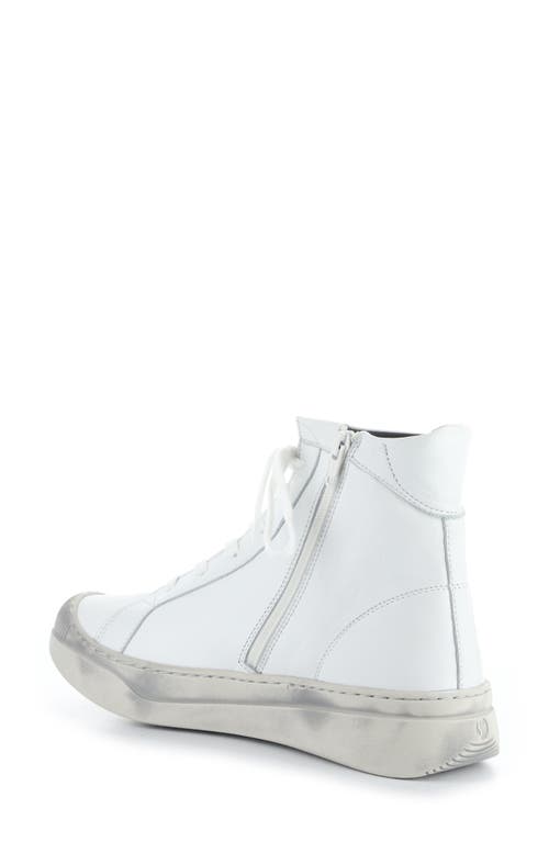 Softinos By Fly London Appe Lace-up High Top Sneaker In White Smooth Leatherther