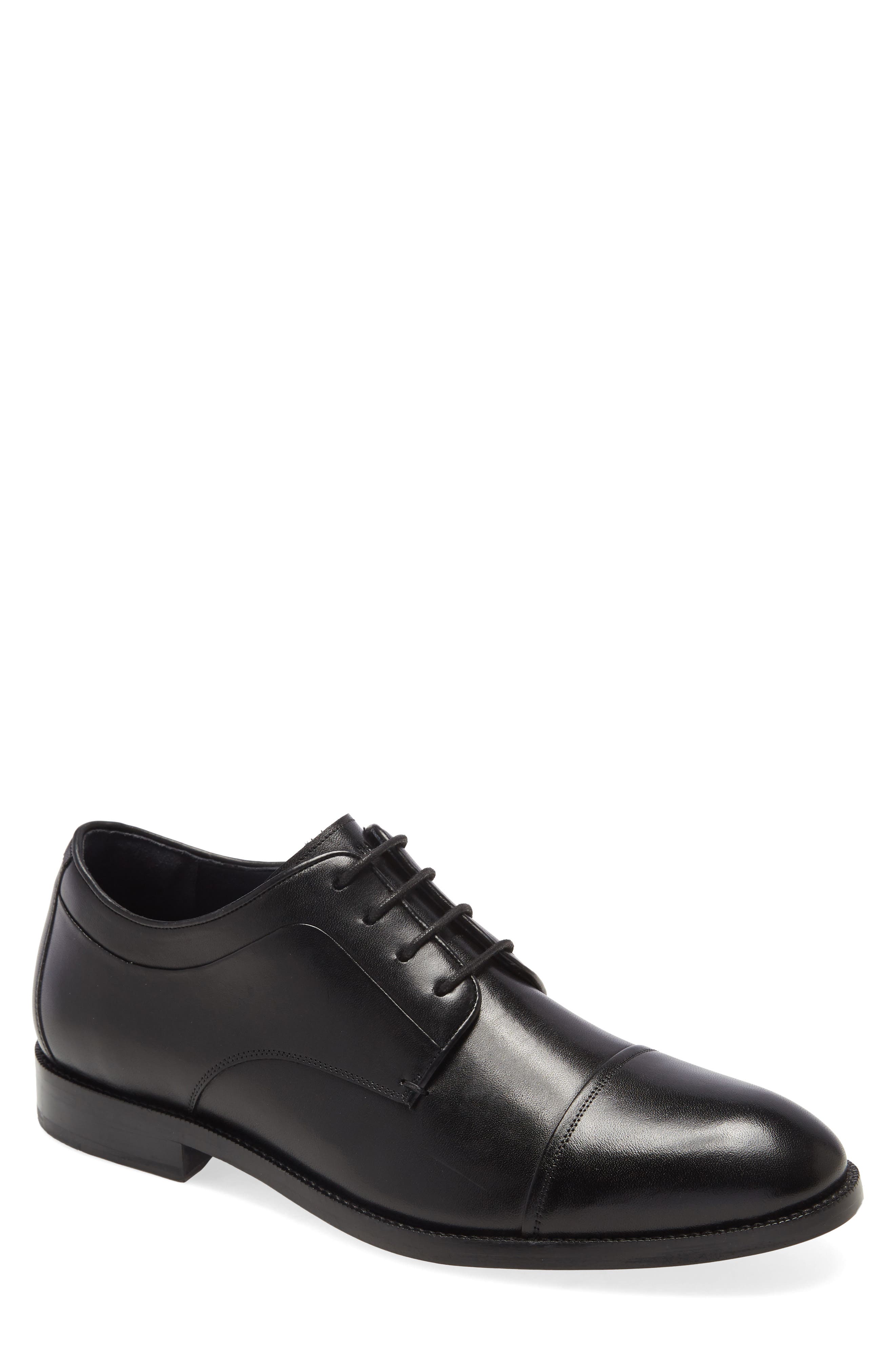 Modern Men Dress Oxfords Shoes Lace Up Cap Toe Elegant Black 