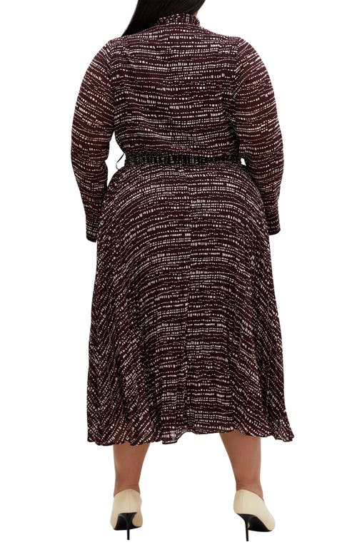 Shop City Chic Angel Place Belted Long Sleeve Maxi Dress In Colour Noise