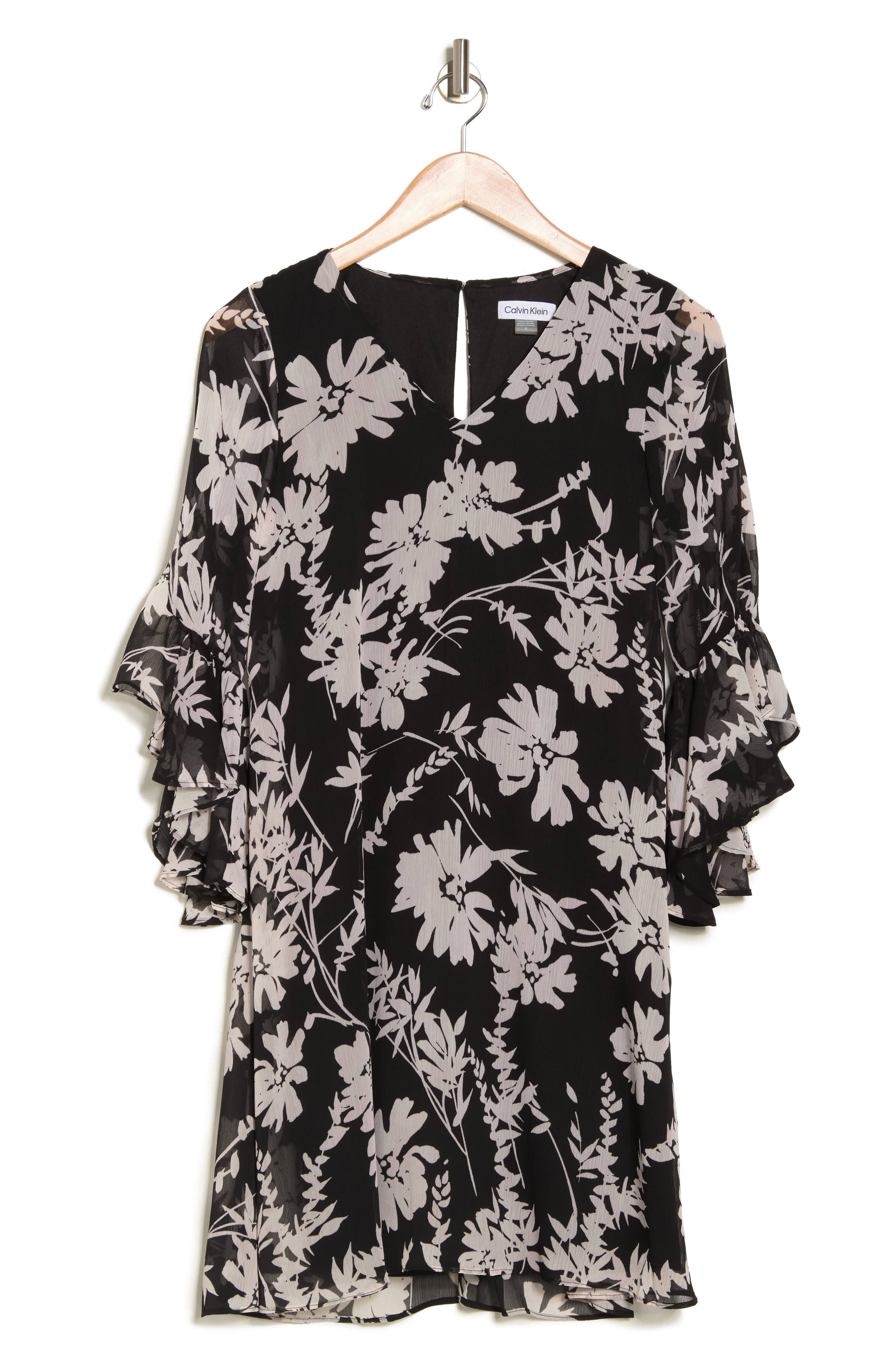 calvin klein floral trapeze dress