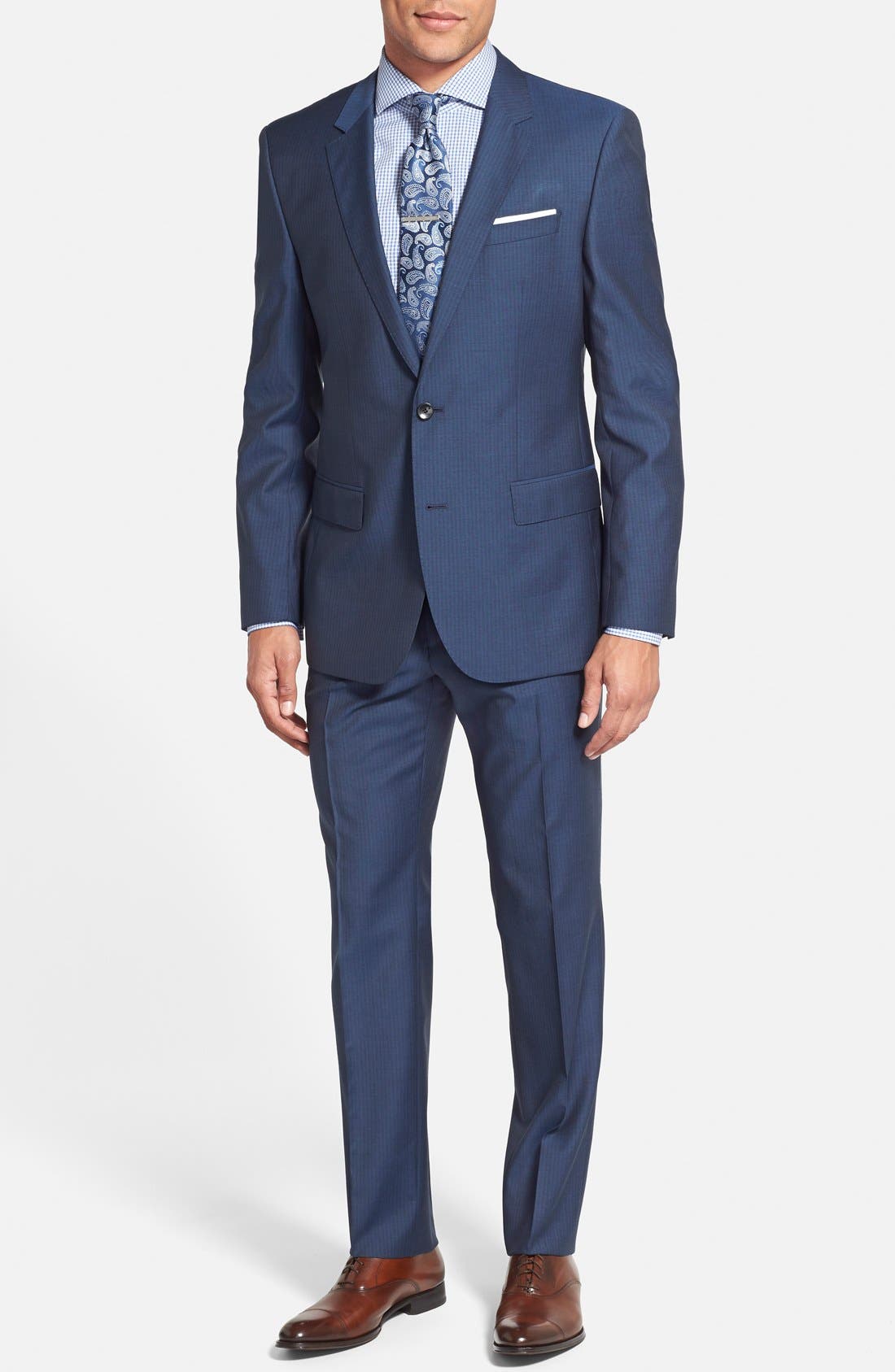 BOSS 'Huge/Genius' Trim Fit Stripe Wool Suit Nordstrom