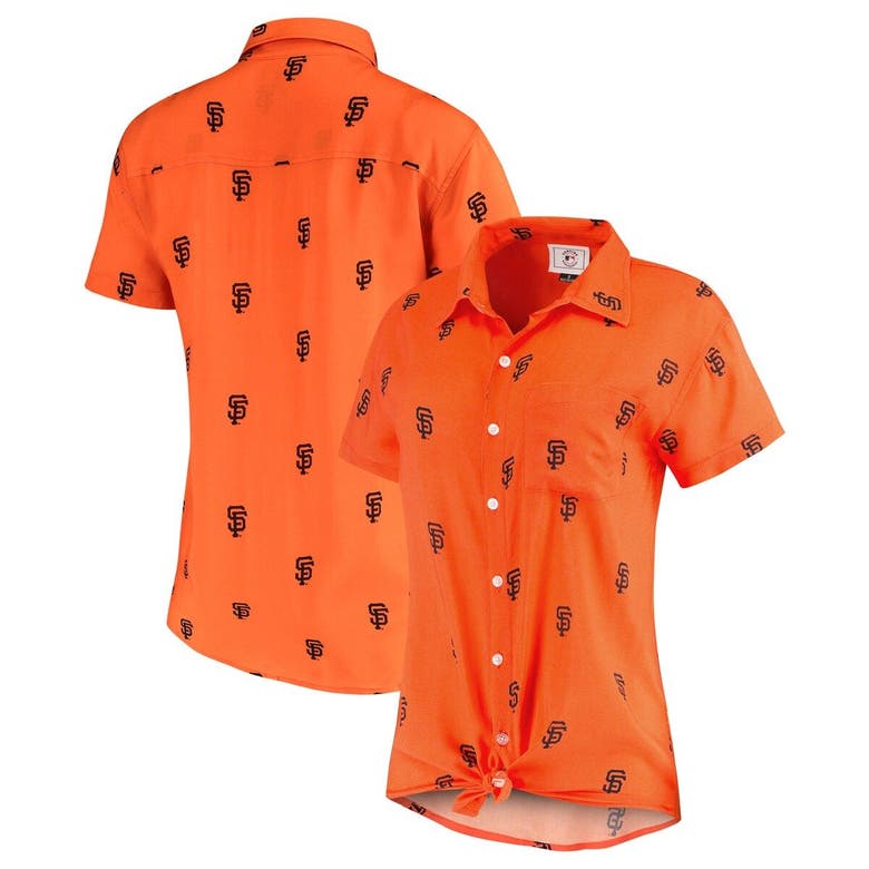 FOCO San Francisco Giants Big Logo Button-up Shirt At Nordstrom in Orange  for Men