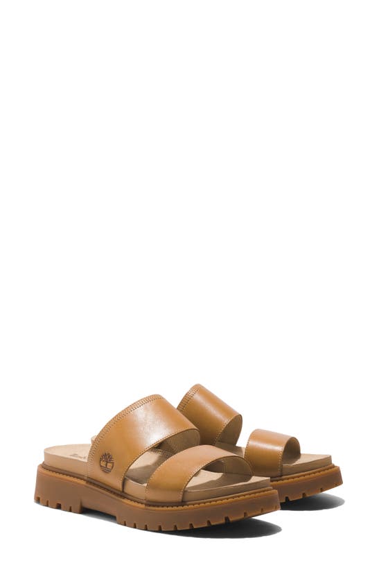 Shop Timberland Clairemont Way Slide Sandal In Medium Beige Full Gr