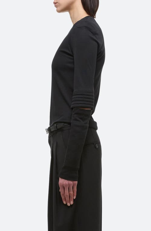 Helmut Lang Astro Crew Silky Long Sleeve T-shirt In Black