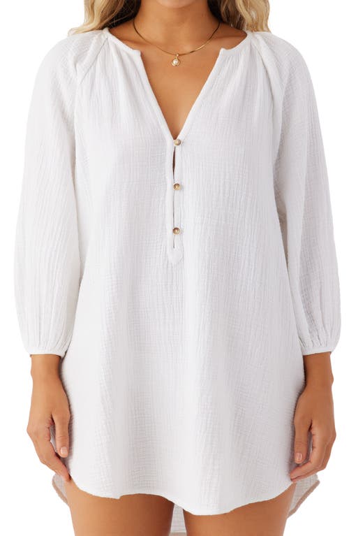 Krysten Cotton Gauze Cover-Up Tunic Minidress in White