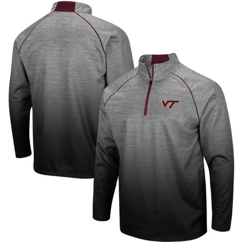 Men's Colosseum Heathered Gray Virginia Tech Hokies Sitwell Sublimated Quarter-Zip Pullover Jacket in Heather Gray