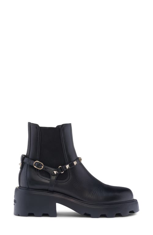 Shop Valentino Garavani Rockstud Chelsea Boot In Nero