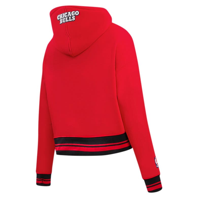 Shop Pro Standard Red Chicago Bulls Script Tail Cropped Pullover Hoodie