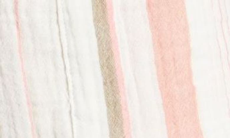 Shop Caslon Stripe Cotton Gauze Drawstring Shorts In Ivory- Coral Pink Stripe