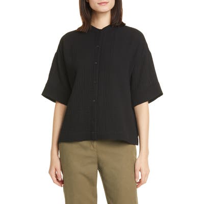 Eileen Fisher Boxy Organic Cotton Top, Black