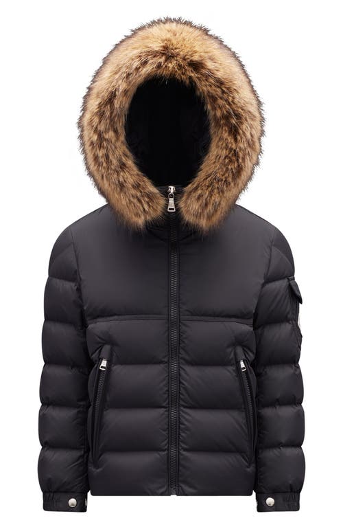 Moncler Kids' New Bryonf Down Jacket with Faux Fur Trim in Black at Nordstrom, Size 14Y