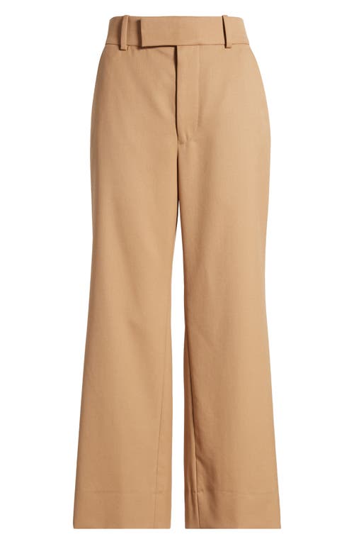 Shop Frame Easy Slim Wool Blend Crop Pants In Light Camel