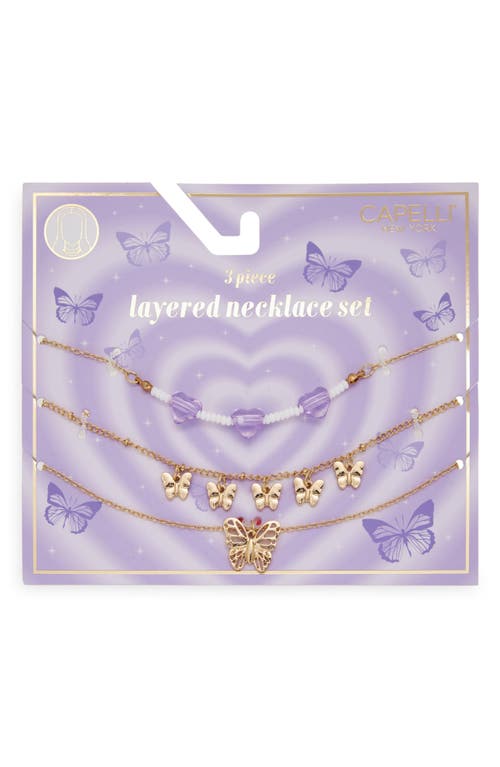 Capelli New York Kids' Assorted 3-Pack Necklaces in Purple Multi at Nordstrom