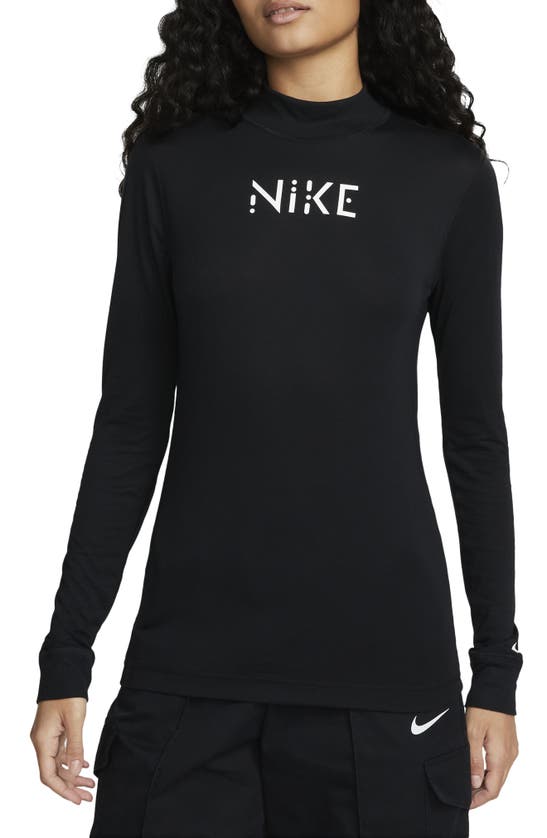 NIKE SERENA WILLIAMS DESIGN CREW MOCK NECK LONG SLEEVE TEE