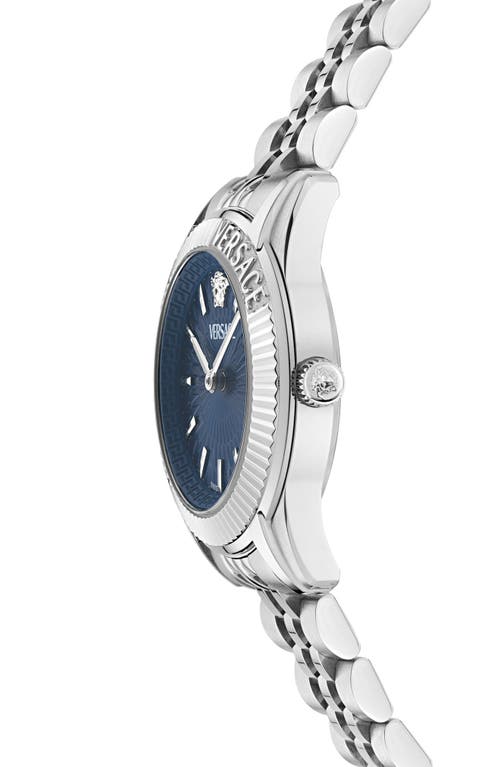 Shop Versace Petite Greca Time Bracelet Watch, 30mm In Stainless Steel