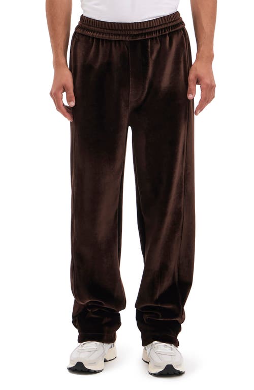 Vayder Marrone Straight Leg Stretch Velvet Pants In Walnut