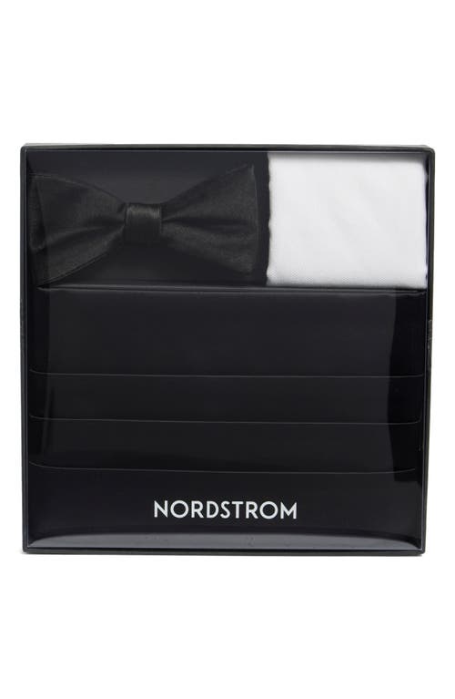 Nordstrom Formal Silk Cummerbund & Pre-tied Bow Tie Set In Black