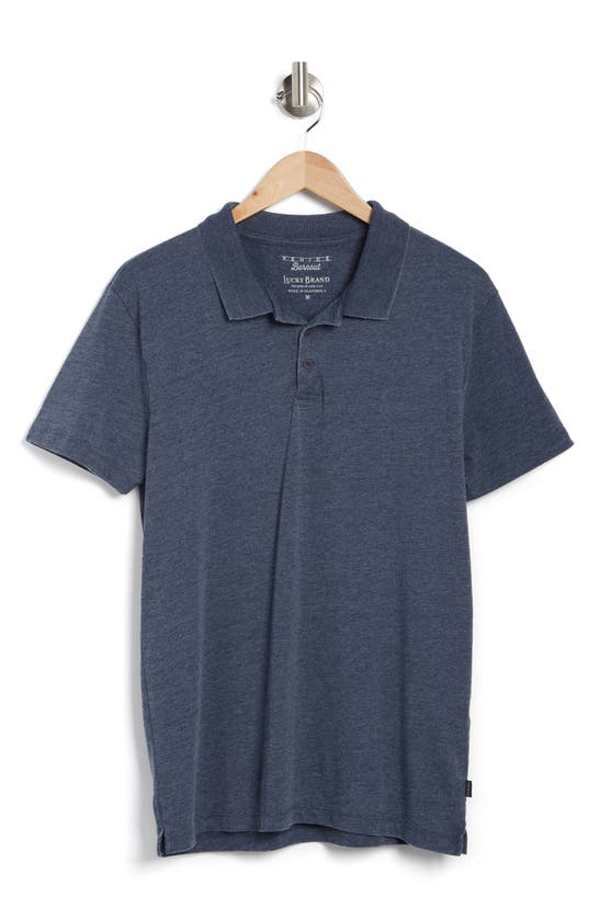 Lucky Brand Venice Burnout Polo In American Navy