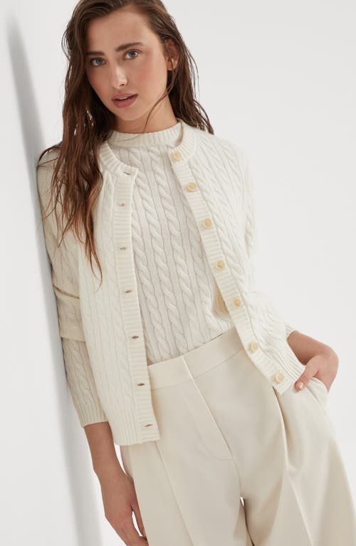 Shop Brunello Cucinelli Cashmere Cable Knit Cardigan With Monili In Panama