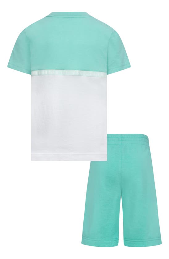 Shop Jordan Kids' Jumpman Colorblock T-shirt & Sweat Shorts Set In Emerald Rise