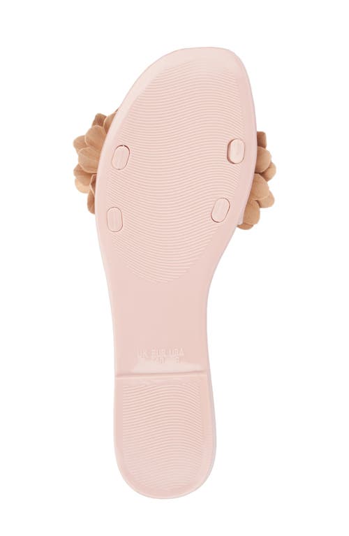 New York And Company Anella 3d Flower Slide Sandal In Tan