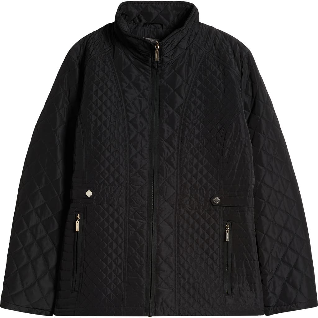 Gallery Water Resistant Quilted Jacket In Black