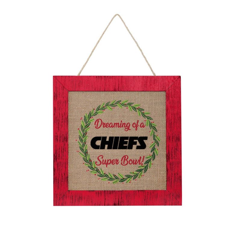 Foco Kansas City Chiefs 12'' Double-sided Burlap Sign In Red